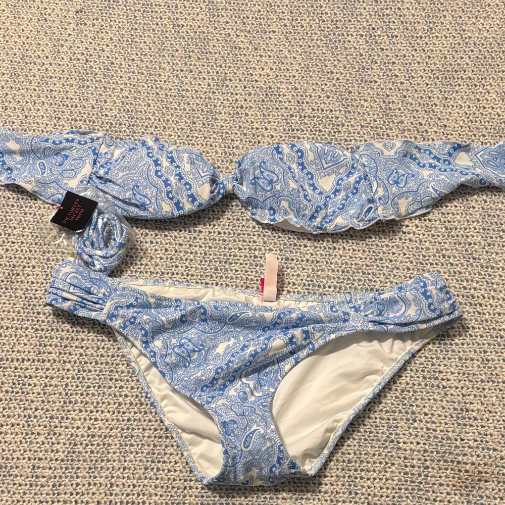 Victoria's Secret Women’s Blue Paisley Bikini